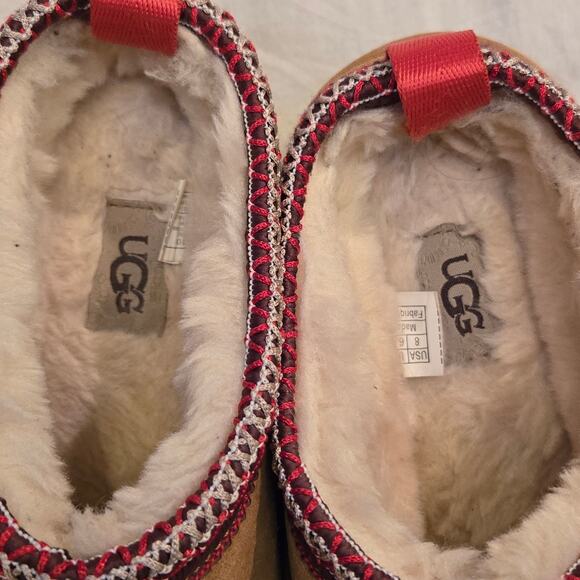 UGG Tazz Braid Slipper Size 8 Chestnut Suede Platform Moccasin Clog *read* - Picture 14 of 14